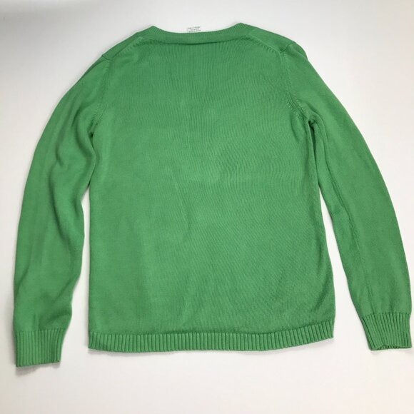 LACOSTE Women Knit V-Neck 40 MEDIUM GREEN Sweater - Picture 4 of 4